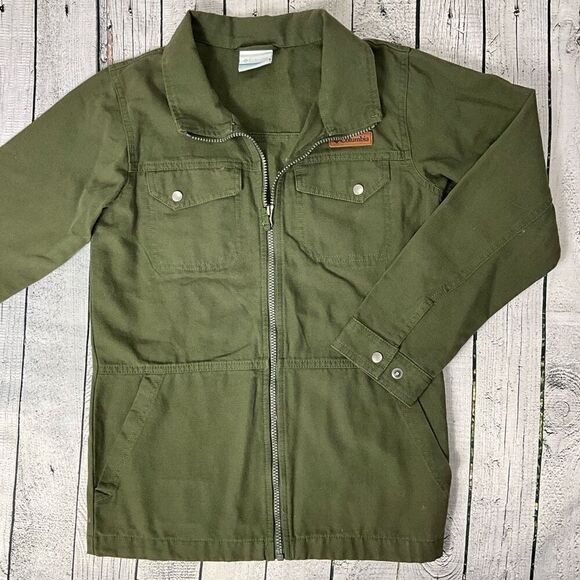 COLUMBIA Green Canvas Jacket - Picture 1 of 5